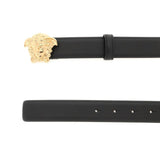 Medusa Buckle Leather Belt