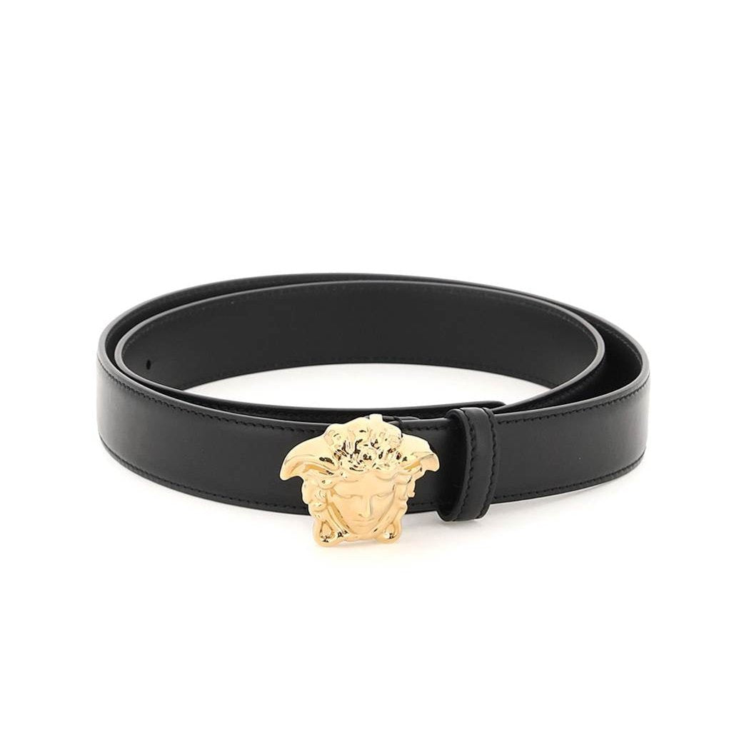 Medusa Buckle Leather Belt