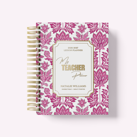 Teacher Planner 2026-2027 - Weekly & Monthly Academic Lesson Planner - Personalized - Paisley Garden - view 12