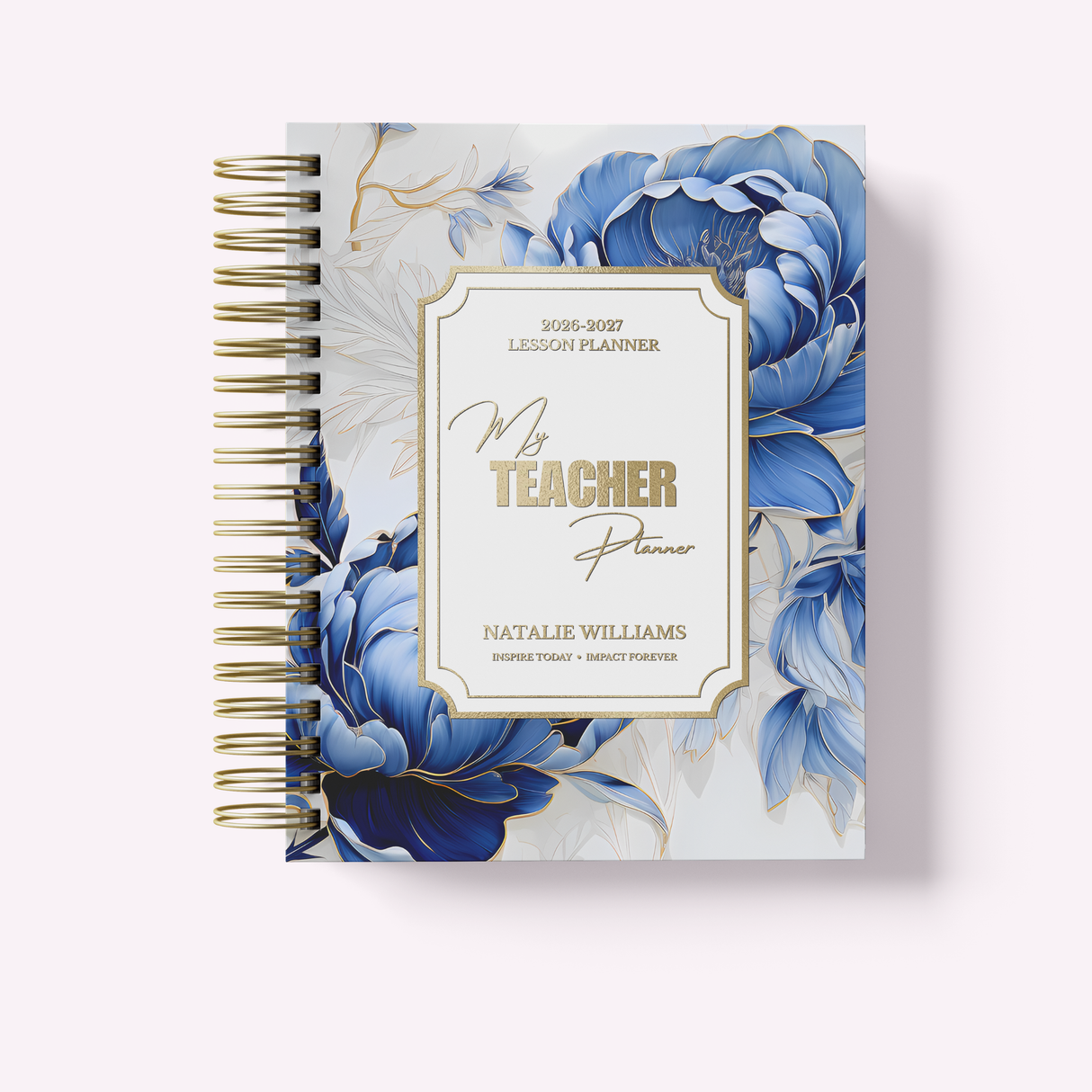 Teacher Planner 2026-2027, Monthly & Weekly High School Lesson Plan, Custom Spiral Hardcover, Academic Year, Back to School Teacher Gift in color blue - view 10