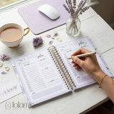 Quarterly | Wispy Feathers | Daily Spiral Planner | Lilac