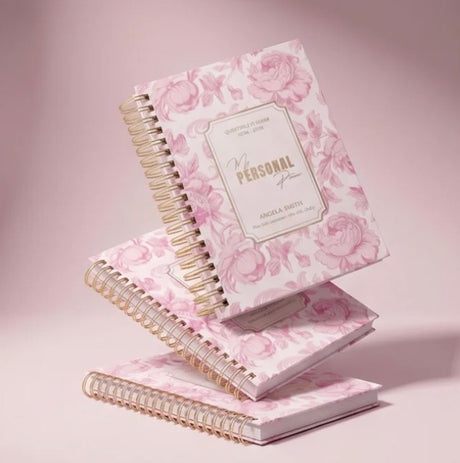 Quarterly | Dreamy Peonies | Daily Spiral Planner | Pink