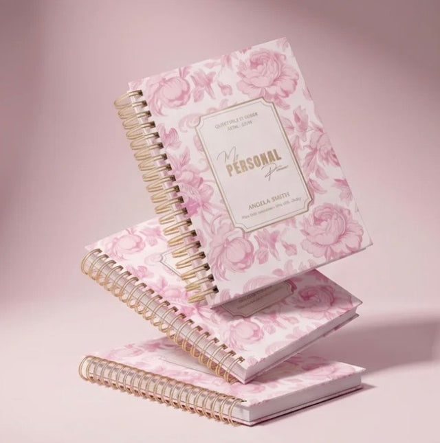 Quarterly | Dreamy Peonies | Daily Spiral Planner | Pink