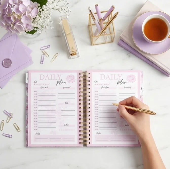 Quarterly - Dreamy Peonies - Daily Spiral Planner - Pink - view 8