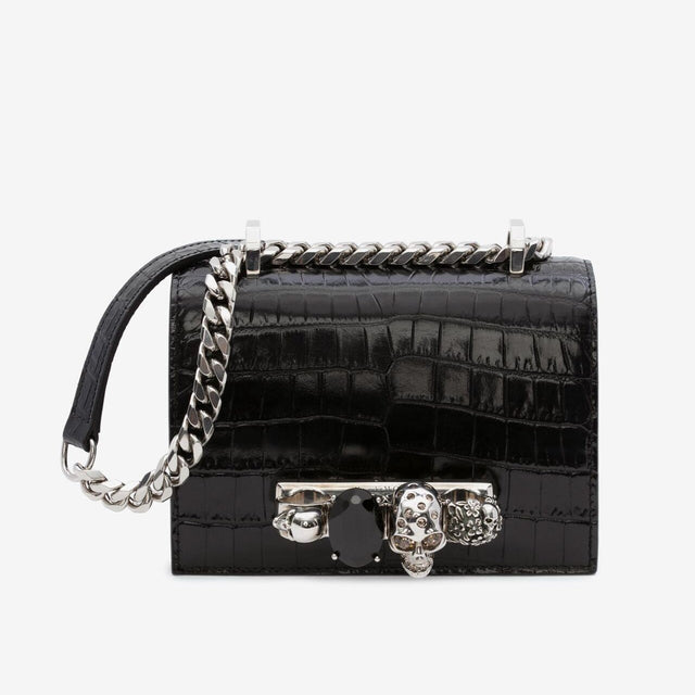 The Jewelled Mini Satchel in Black Handbags ALEXANDER MCQUEEN - LOLAMIR