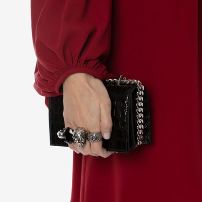 The Jewelled Mini Satchel in Black Handbags ALEXANDER MCQUEEN - LOLAMIR