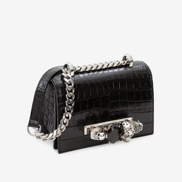 The Jewelled Mini Satchel in Black Handbags ALEXANDER MCQUEEN - LOLAMIR