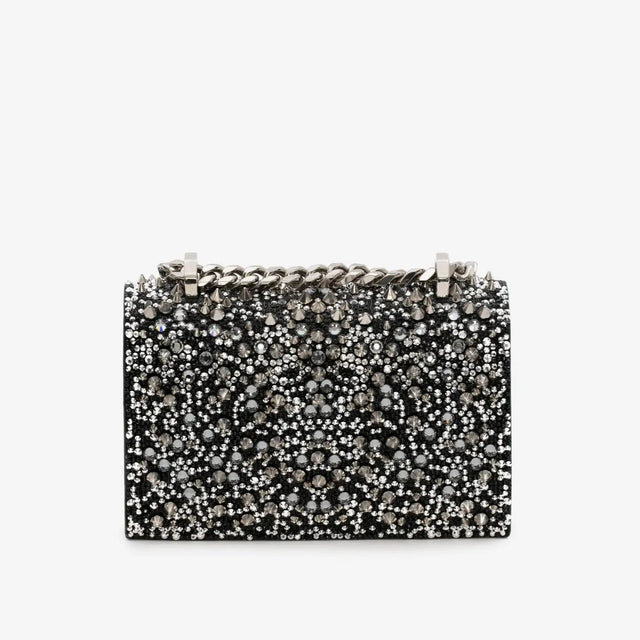 Crystal-embellished Mini Jewelled Satchel in Black Handbags ALEXANDER MCQUEEN - LOLAMIR