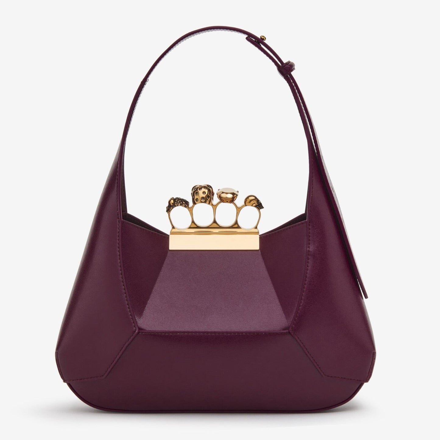The Jewelled Hobo Bag in Burgundy Handbags ALEXANDER MCQUEEN - LOLAMIR