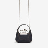 The Jewelled Hobo Mini Bag in Denim Handbags ALEXANDER MCQUEEN - LOLAMIR