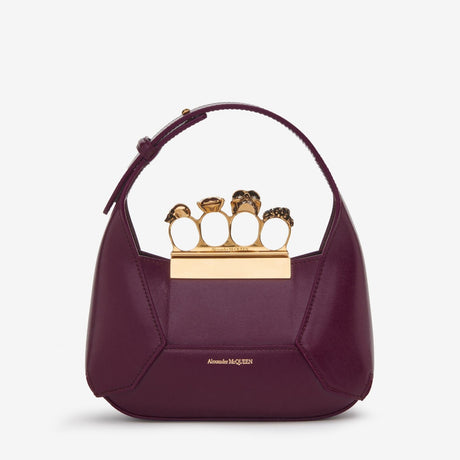 The Jewelled Hobo Mini Bag in Burgundy Handbags ALEXANDER MCQUEEN - LOLAMIR