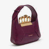 The Jewelled Hobo Mini Bag in Burgundy Handbags ALEXANDER MCQUEEN - LOLAMIR