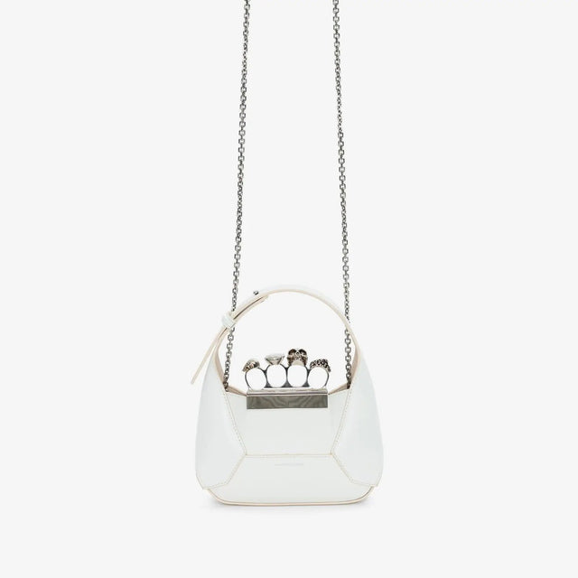 The Jewelled Hobo Mini Bag in Ivory Handbags ALEXANDER MCQUEEN - LOLAMIR