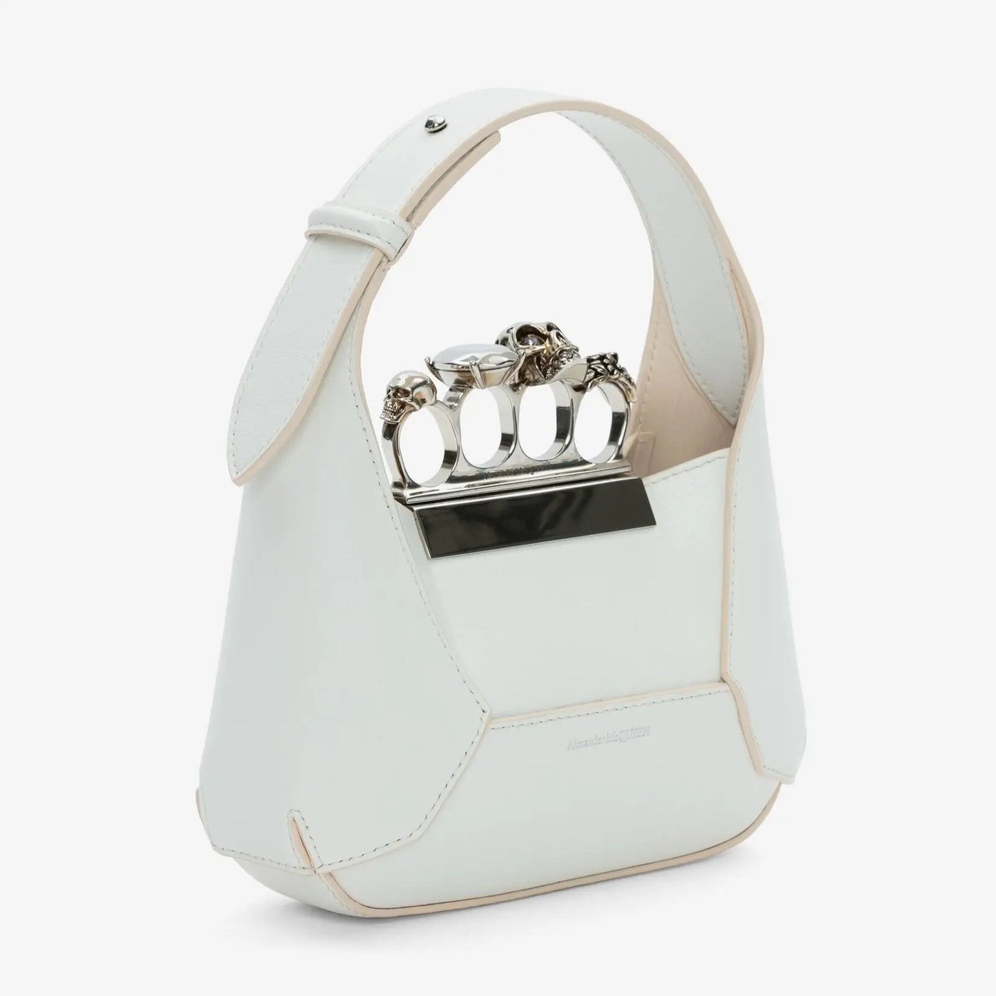 The Jewelled Hobo Mini Bag in Ivory Handbags ALEXANDER MCQUEEN - LOLAMIR