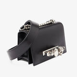 The Biker Mini Jewelled Satchel in Smooth Black Handbags ALEXANDER MCQUEEN - LOLAMIR