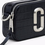 The Croc-Embossed Snapshot in Black Handbags MARC JACOBS - LOLAMIR