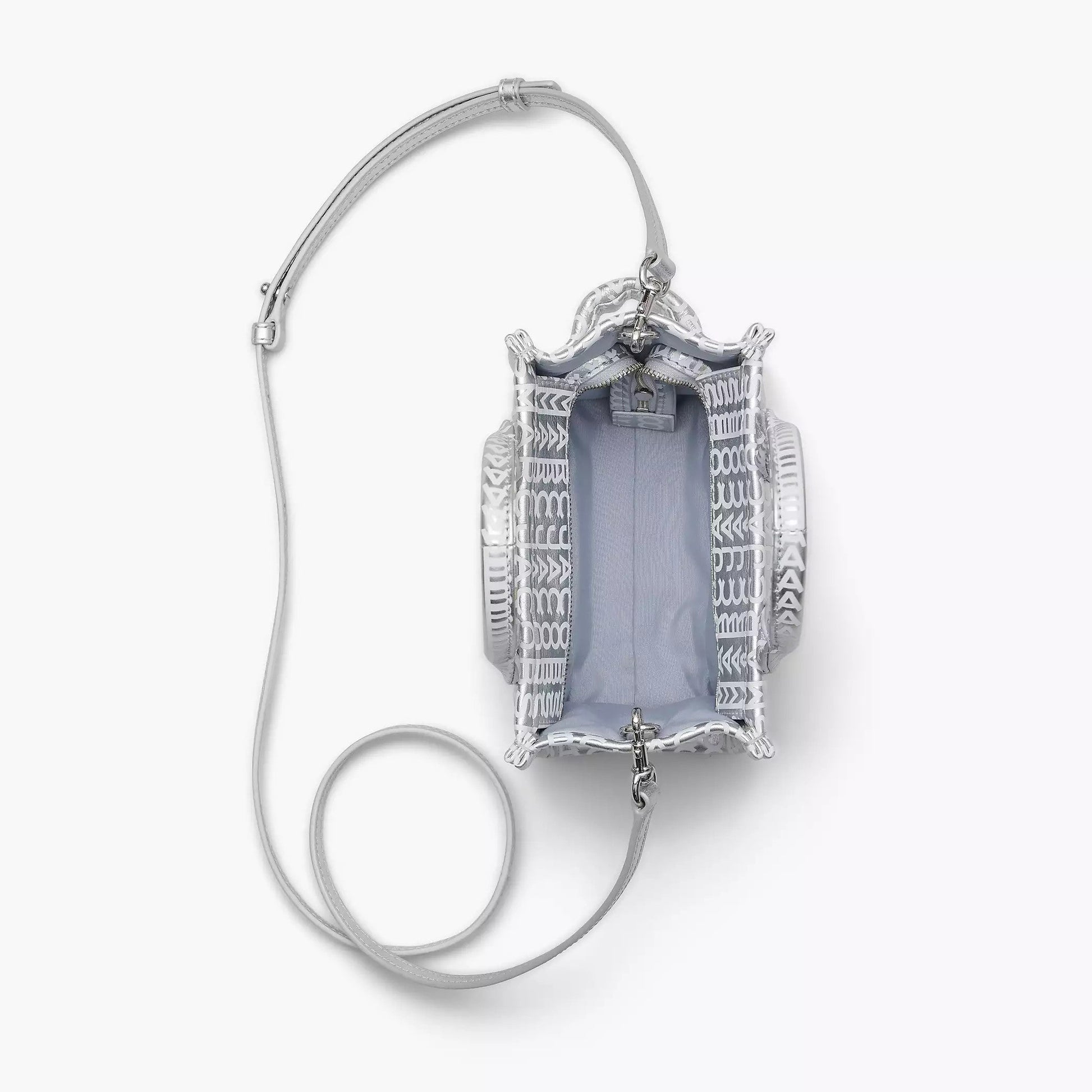 The Monogram Metallic Mini Tote Bag in Silver Handbags MARC JACOBS - LOLAMIR