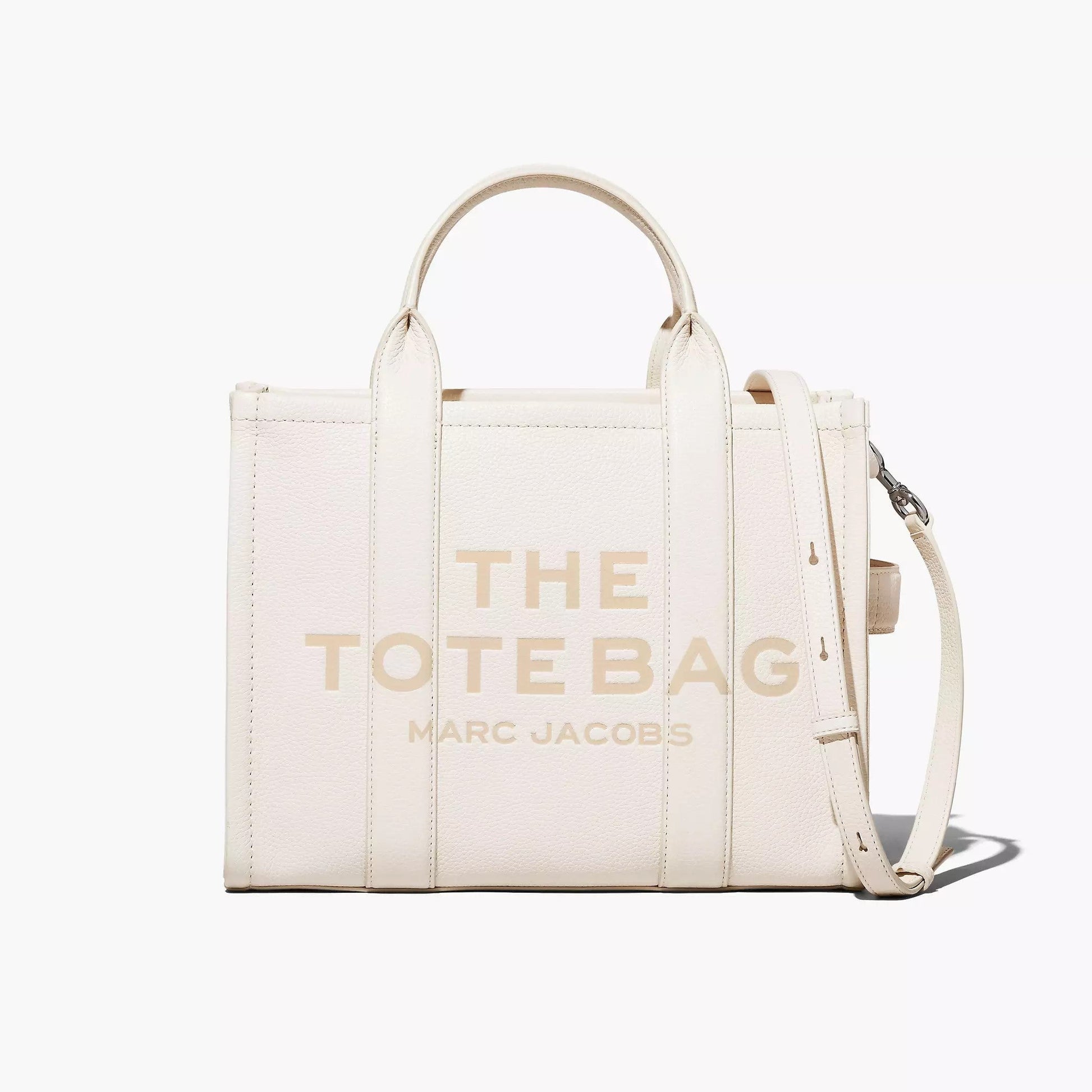The Leather Medium Tote Bag in Cotton White Handbags MARC JACOBS - LOLAMIR