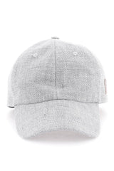 Diagonal Linen Wool And Silk Baseball Cap