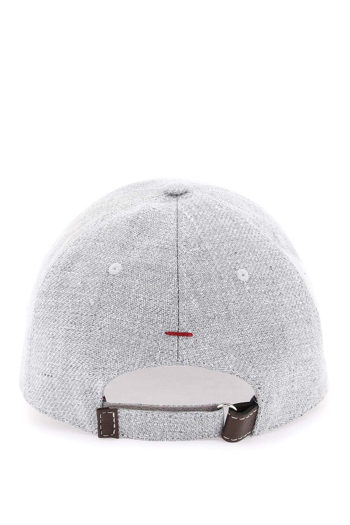 Diagonal Linen Wool And Silk Baseball Cap