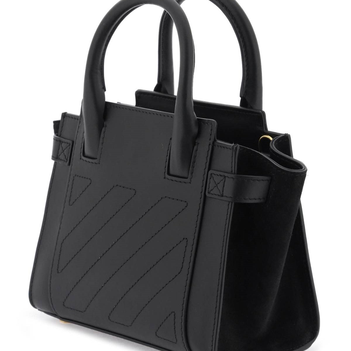City Tote Small Top Handle in Black Handbags OFF WHITE - LOLAMIR