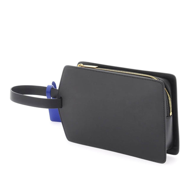 Zip Tie Medium Clutch in Black/Blue Handbags OFF-WHITE - LOLAMIR