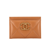 Chanel 19 Card Holder Quilted Leather