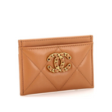 Chanel 19 Card Holder Quilted Leather