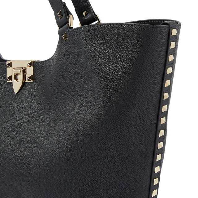 Rockstud Medium Tote Bag in Black