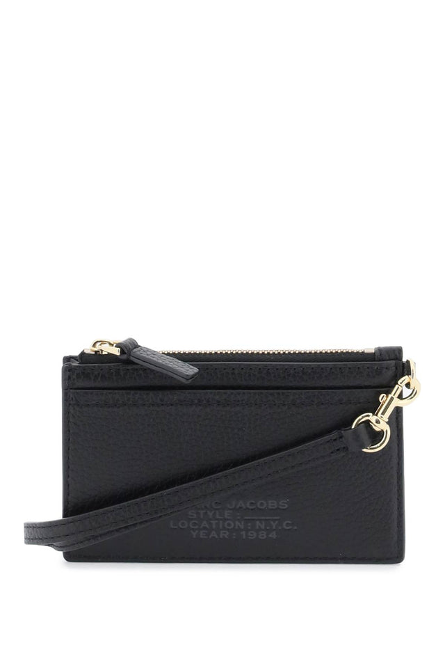 The Leather Top Zip Wristlet