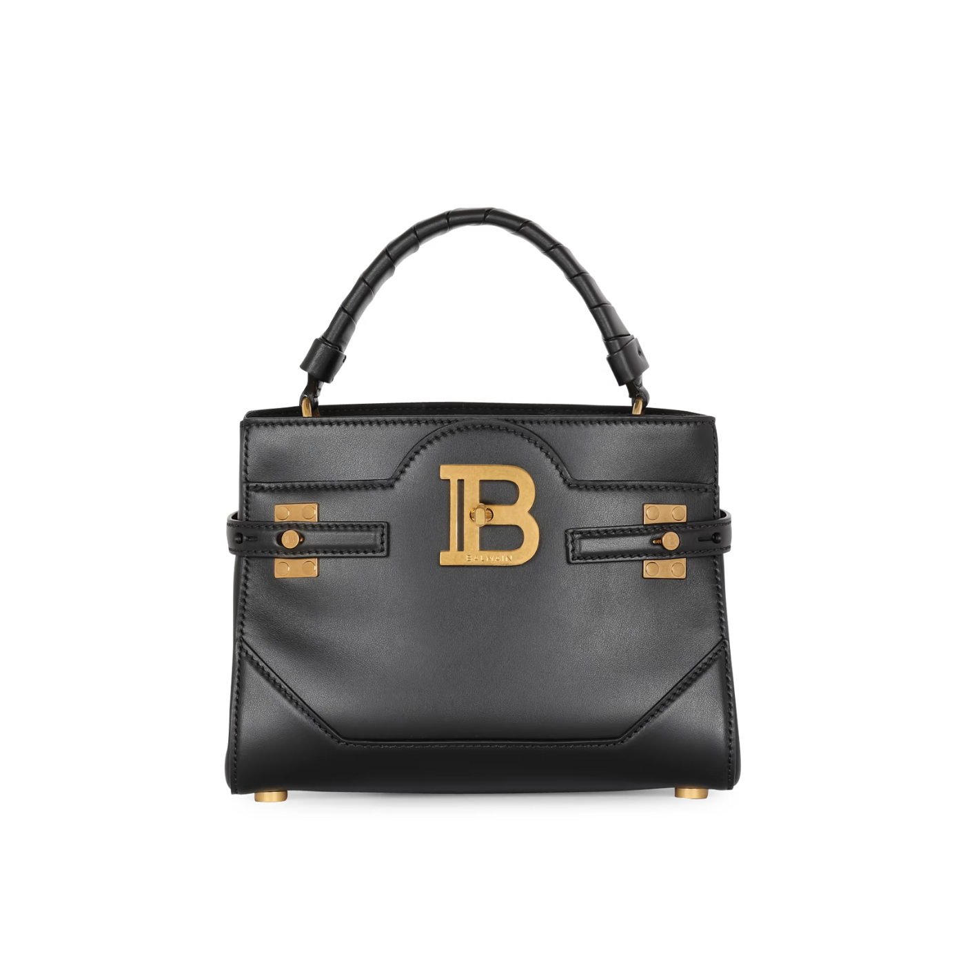 B-Buzz 22 Lether Top Handle Bag in Black Handbags BALMAIN - LOLAMIR
