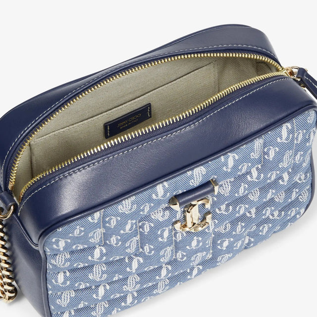 Avenue Quilted Camera bag in Denim JC Monogram Handbags JIMMY CHOO - LOLAMIR