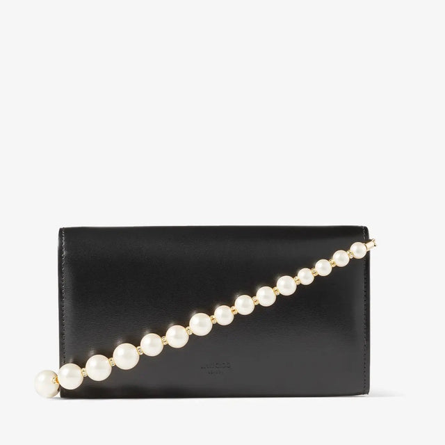 Avenue Wallet W/Chain in Smooth Black Handbags JIMMY CHOO - LOLAMIR
