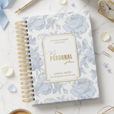 Quarterly | Dreamy Peonies | Daily Spiral Planner | Blue