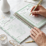 Quarterly | Dreamy Peonies | Daily Spiral Planner | Green