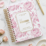Quarterly | Dreamy Peonies | Daily Spiral Planner | Pink