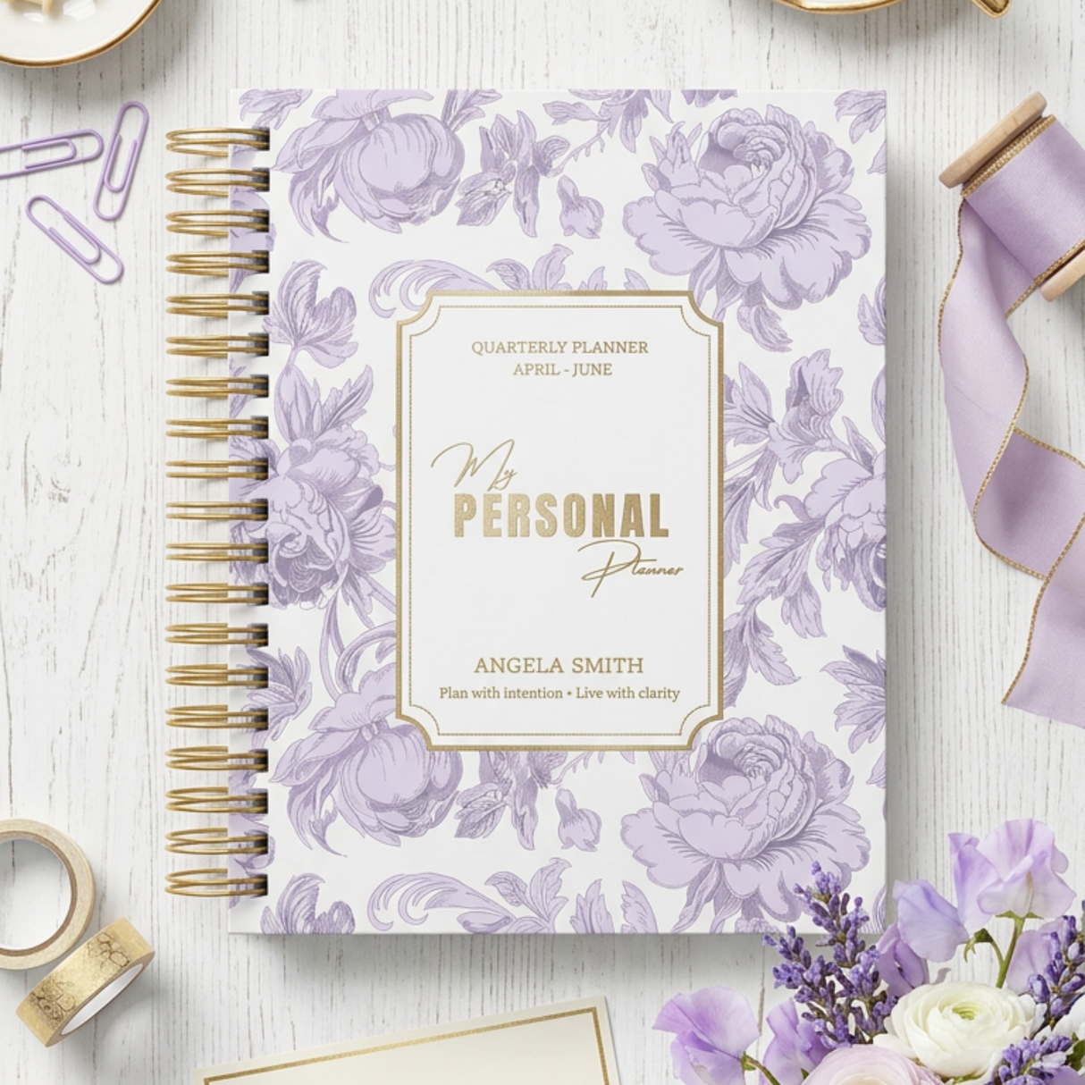 Quarterly - Dreamy Peonies - Daily Spiral Planner - Lilac - view 8