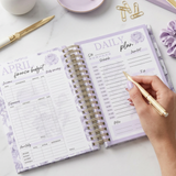 Quarterly | Dreamy Peonies | Daily Spiral Planner | Lilac