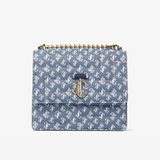 Avenue Quad Quilted Bag in Denim JC Monogram Handbags JIMMY CHOO - LOLAMIR