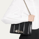 The Slash Skull Chain Shoulder Bag in Black Handbags ALEXANDER MCQUEEN - LOLAMIR