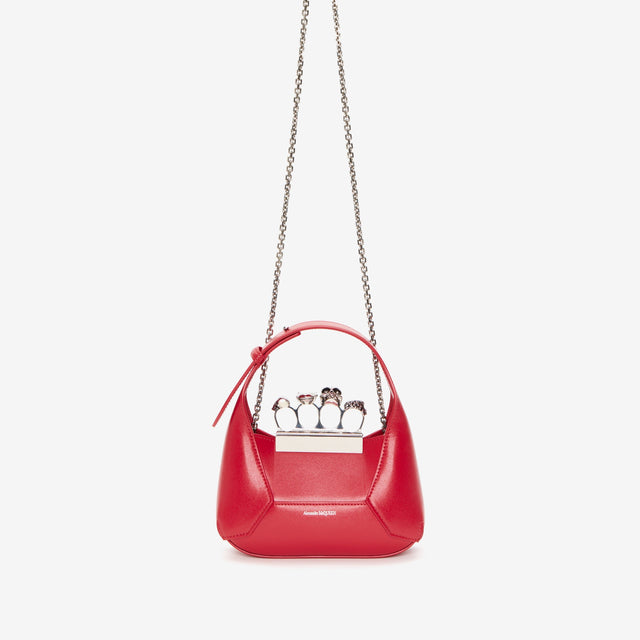 The Jewelled Hobo Mini Bag in Welsh Red Handbags ALEXANDER MCQUEEN - LOLAMIR