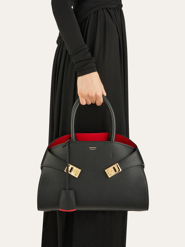 Hug handbag (S) in Black Handbags FERRAGAMO - LOLAMIR