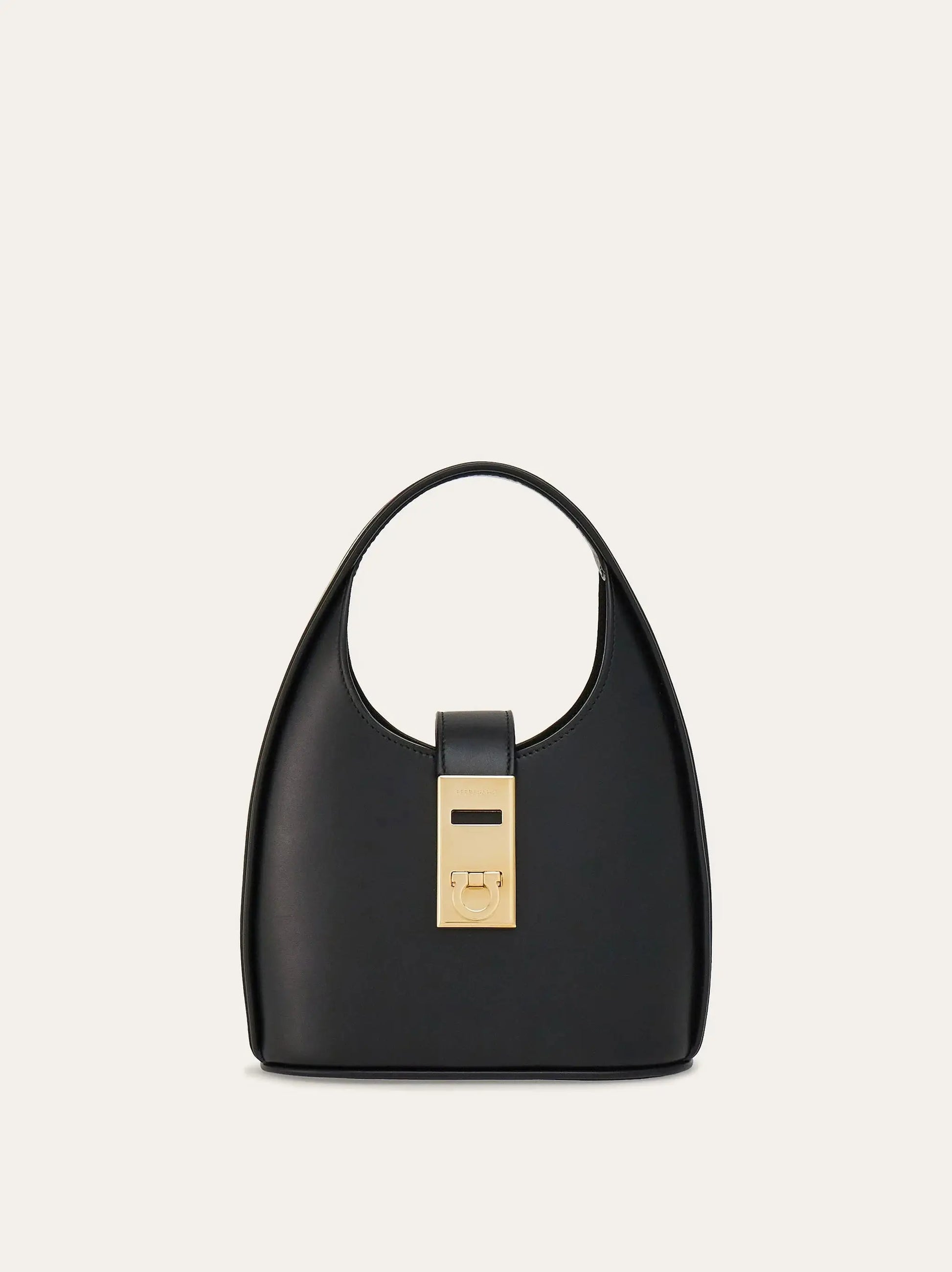 Archive Hobo Bag with buckle (S) in Black Handbags FERRAGAMO - LOLAMIR