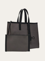 Tote Bag with Signature Logo (M) in Grey Handbags FERRAGAMO - LOLAMIR