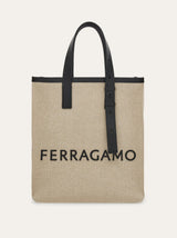 Tote Bag with Signature Logo (S) in Natural Handbags FERRAGAMO - LOLAMIR