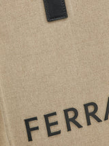 Tote Bag with Signature Logo (S) in Natural Handbags FERRAGAMO - LOLAMIR