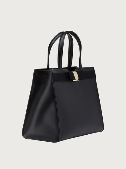 Vara Bow Top Handle in Black Handbags FERRAGAMO - LOLAMIR