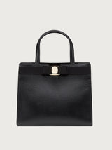 Vara Bow Top Handle in Black Handbags FERRAGAMO - LOLAMIR