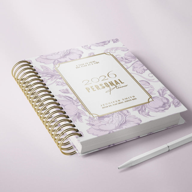 Dreamy Peonies | Daily Spiral Planner |  Custom Start Month |Pink