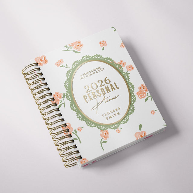 Flowing Flowers | Weekly Spiral Planner | Green